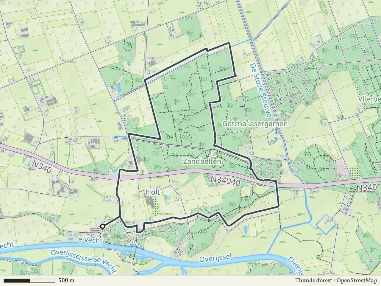 Rode route vanaf Oude Oever, Dalfsen