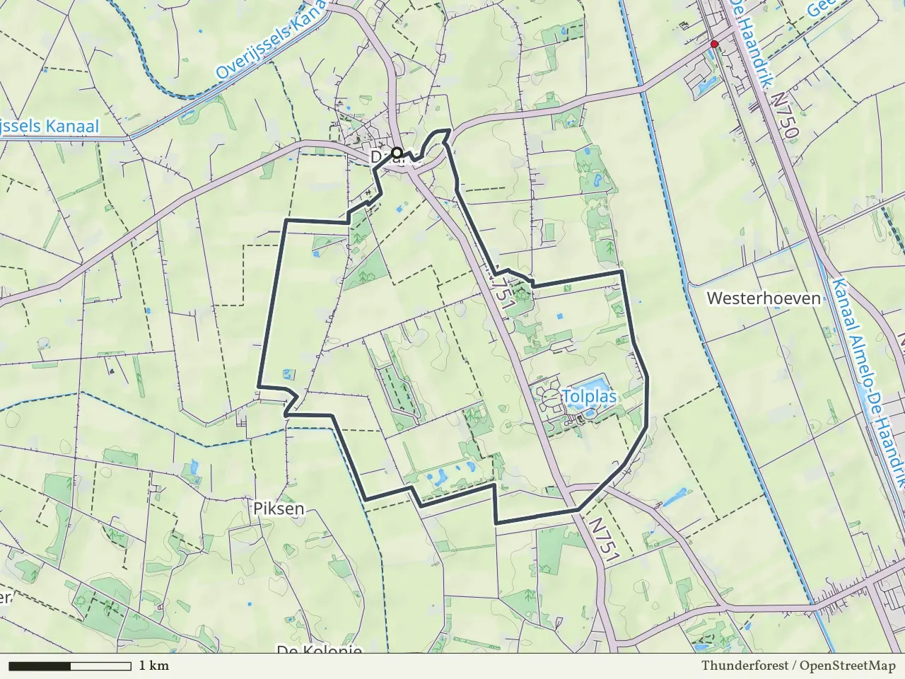 Gele route vanaf Daarle, Hellendoorn