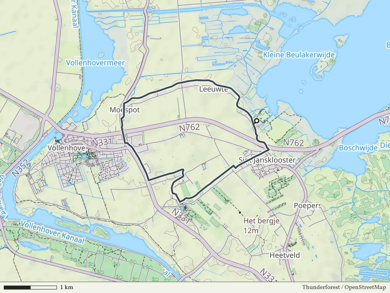 Oranje route vanaf Sint Jansklooster, Weerribben-Wieden