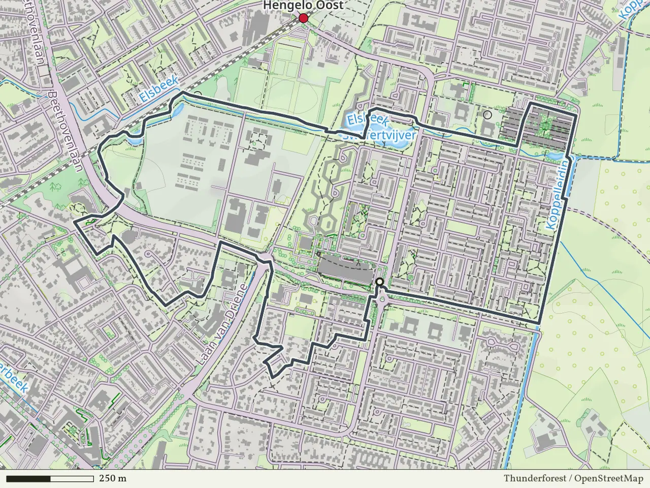 Gele route vanaf Groot Driene, Hengelo