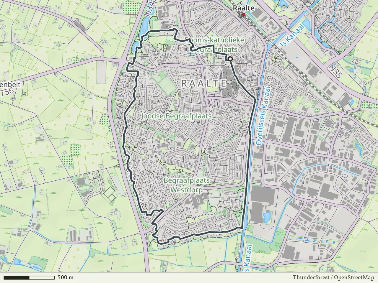 Rode route vanaf Raalte, Salland