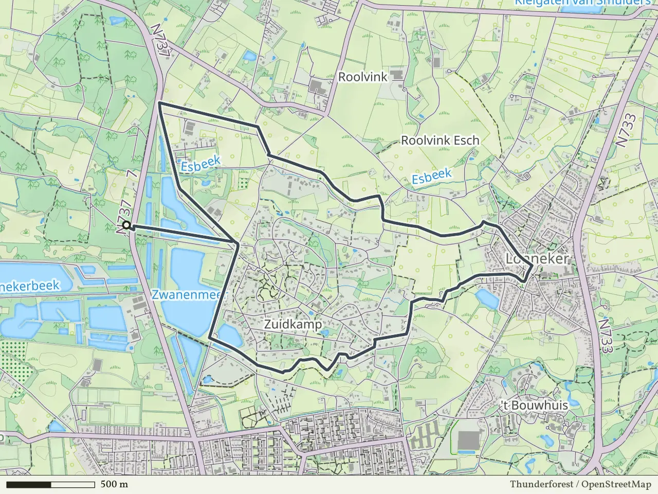 Gele route vanaf Hof Espelo, Enschede