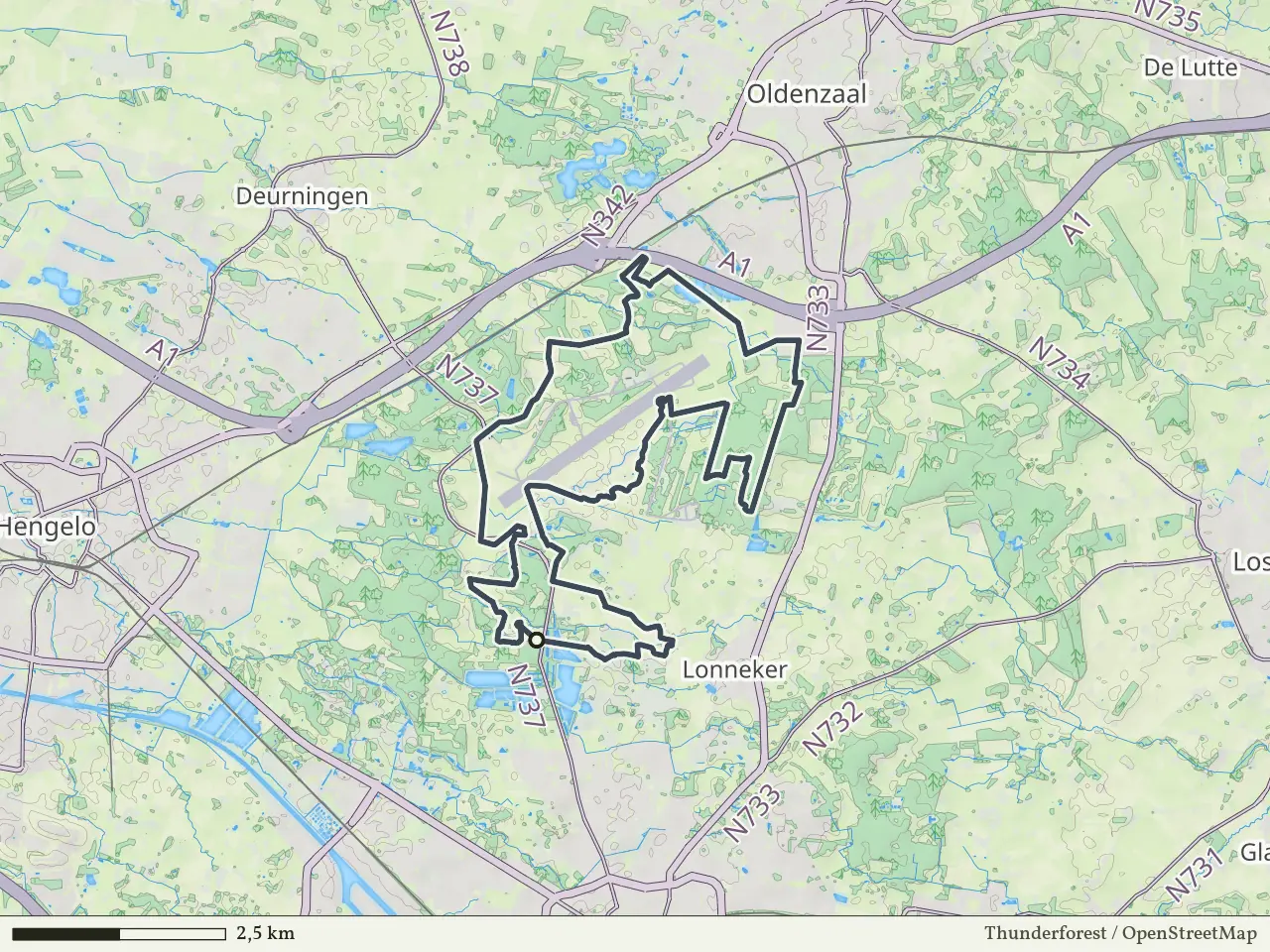 Oranje route vanaf Hof Espelo, Enschede