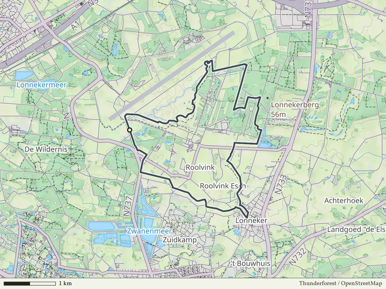Paarse route vanaf Greftenberghoek, Enschede