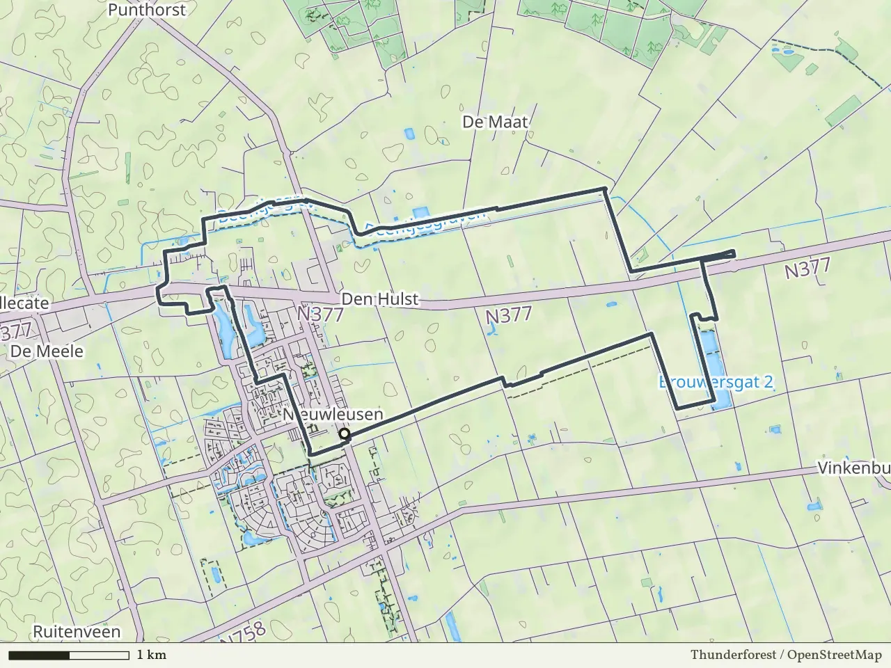 Paarse route vanaf Nieuwleusen, Dalfsen