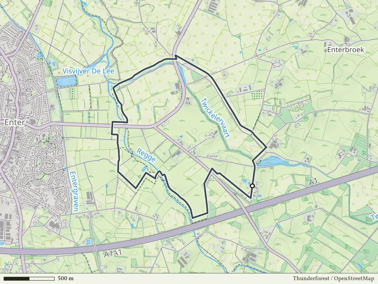 Blauwe route vanaf Enterbroek, Enter