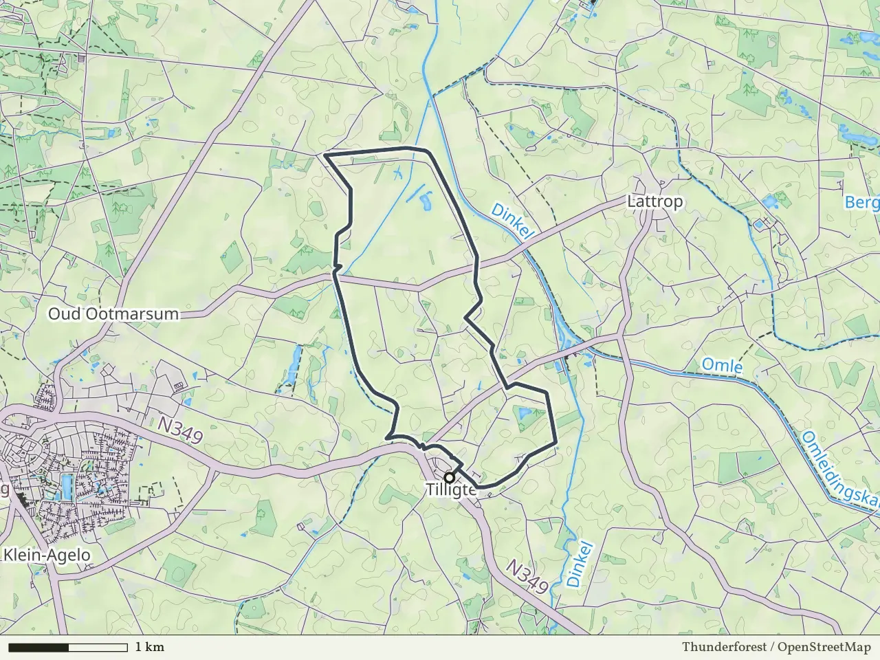 Rode route vanaf Tilligte, Denekamp