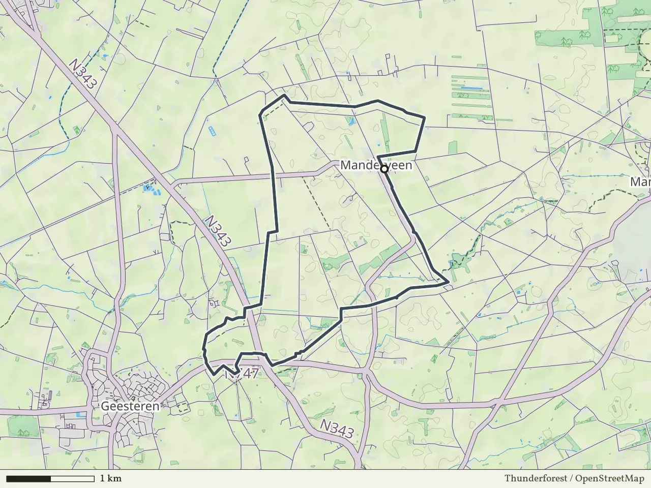 Paarse route vanaf Manderveen, Geesteren