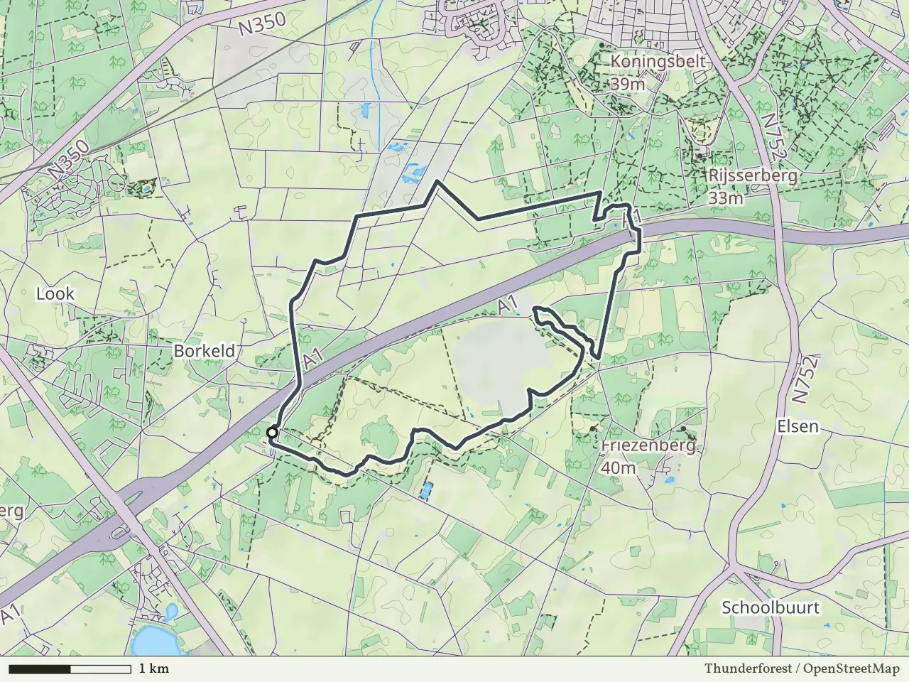 Oranje route vanaf Borkeld, Markelo