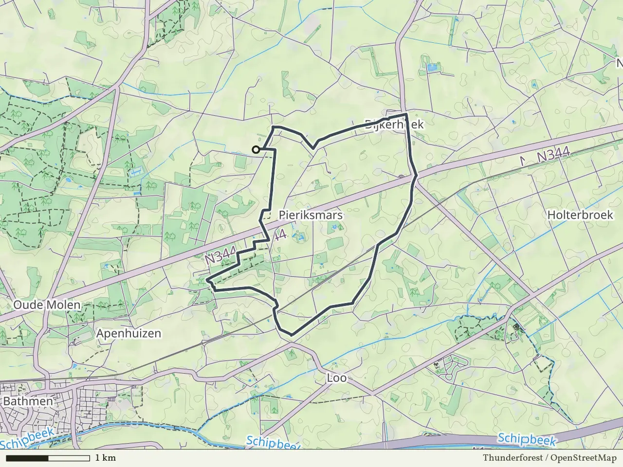 Rode route vanaf Plompmars, Okkenbroek