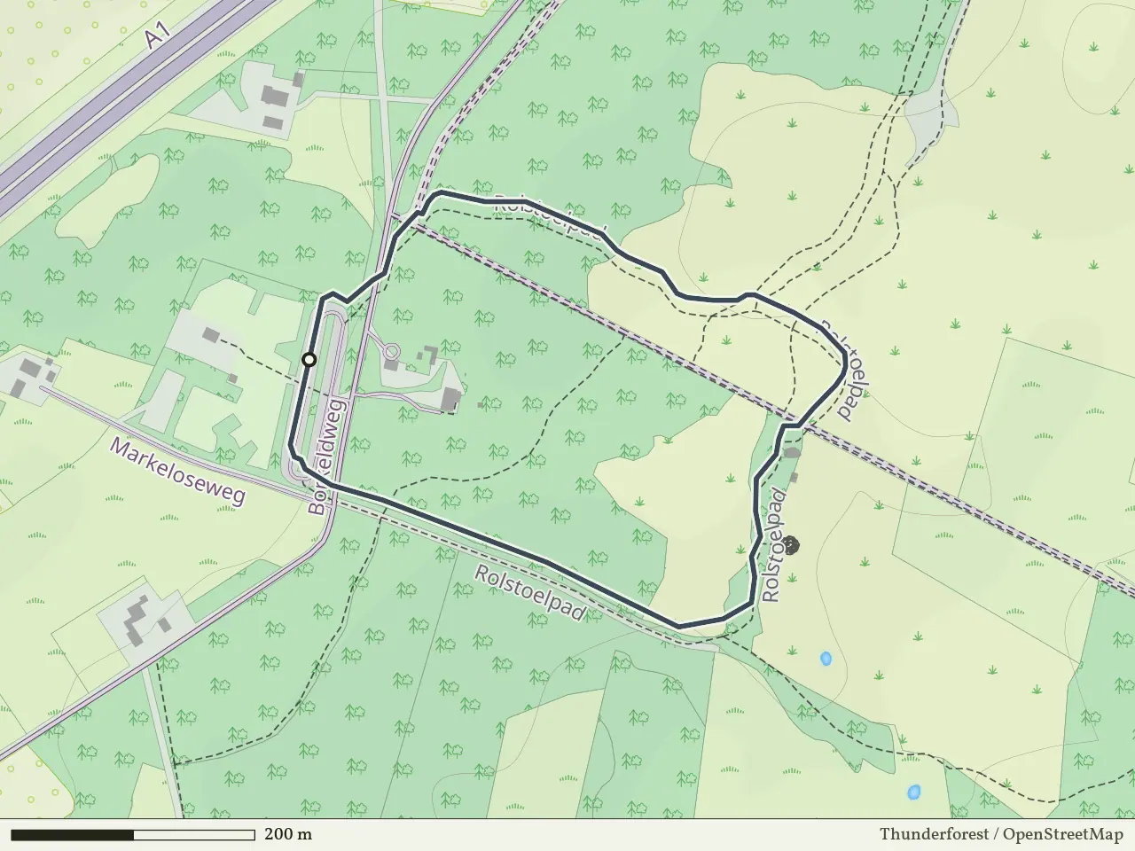 Rode route vanaf Borkeld, Markelo