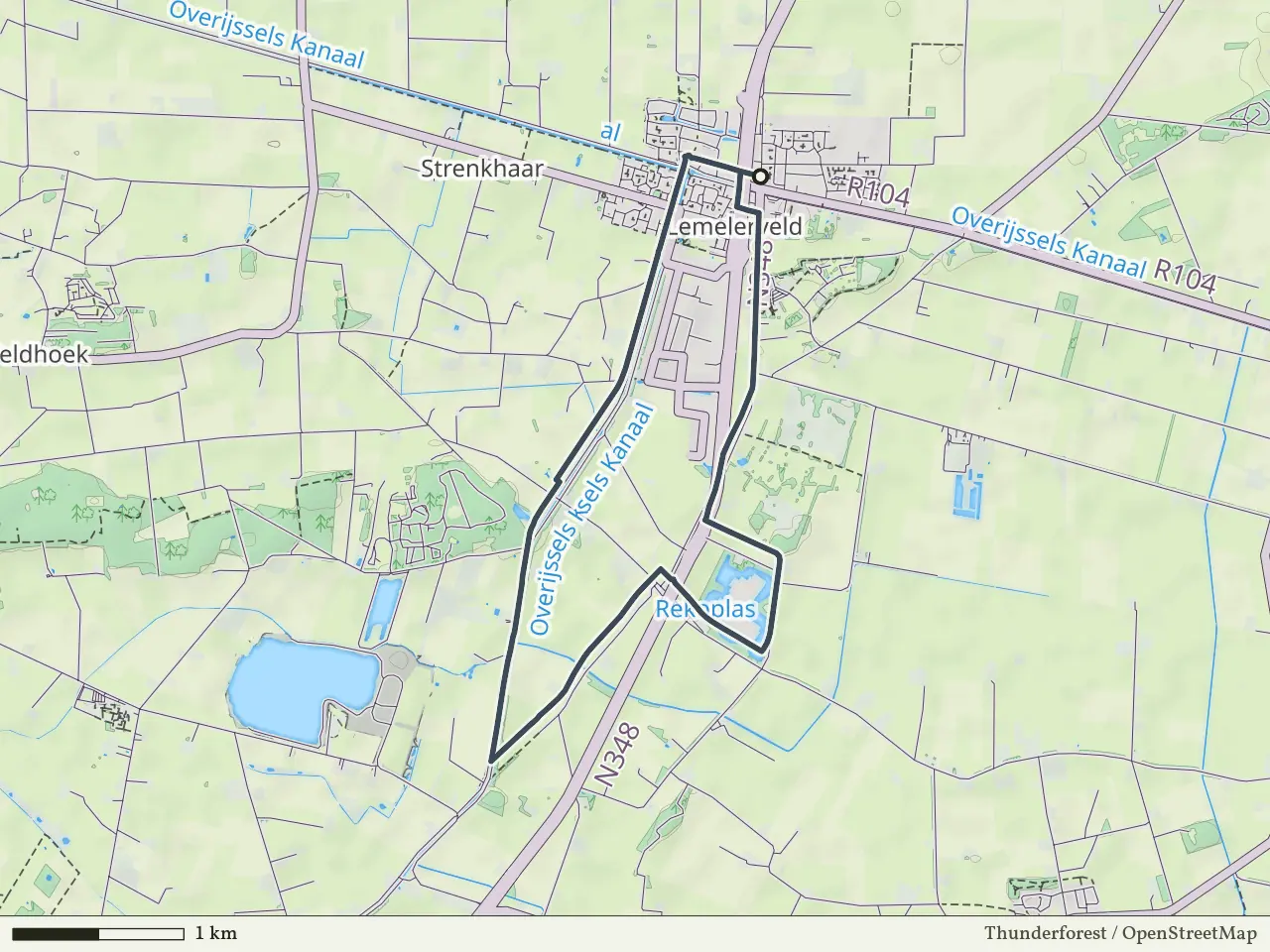 Paarse route vanaf Lemelerveld, Dalfsen