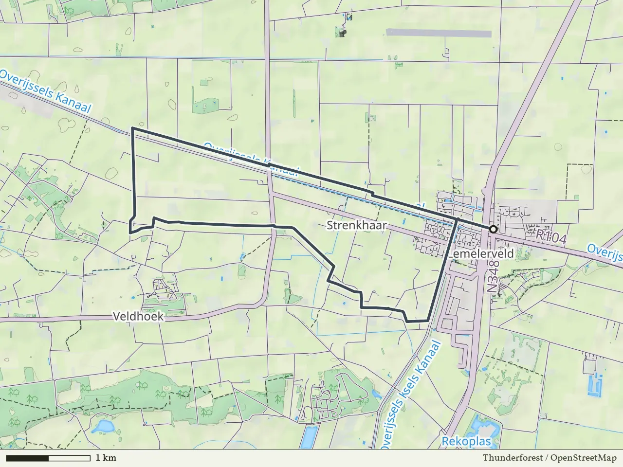 Rode route vanaf Lemelerveld, Dalfsen