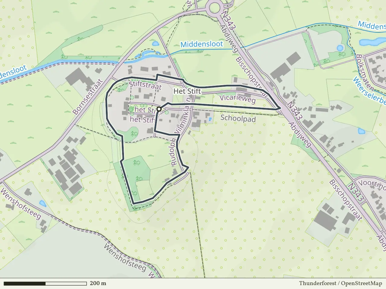 Groene route vanaf Het Stift, Weerselo