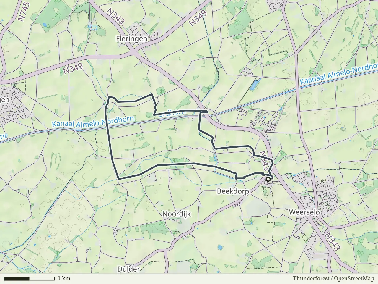 Oranje route vanaf Het Stift, Weerselo