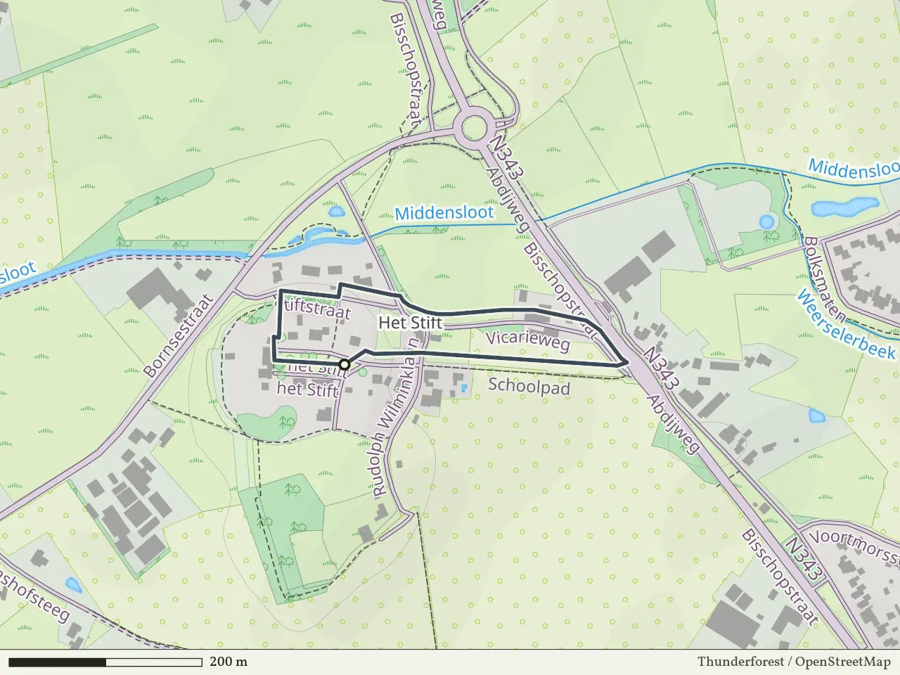 Rode route vanaf Het Stift, Weerselo