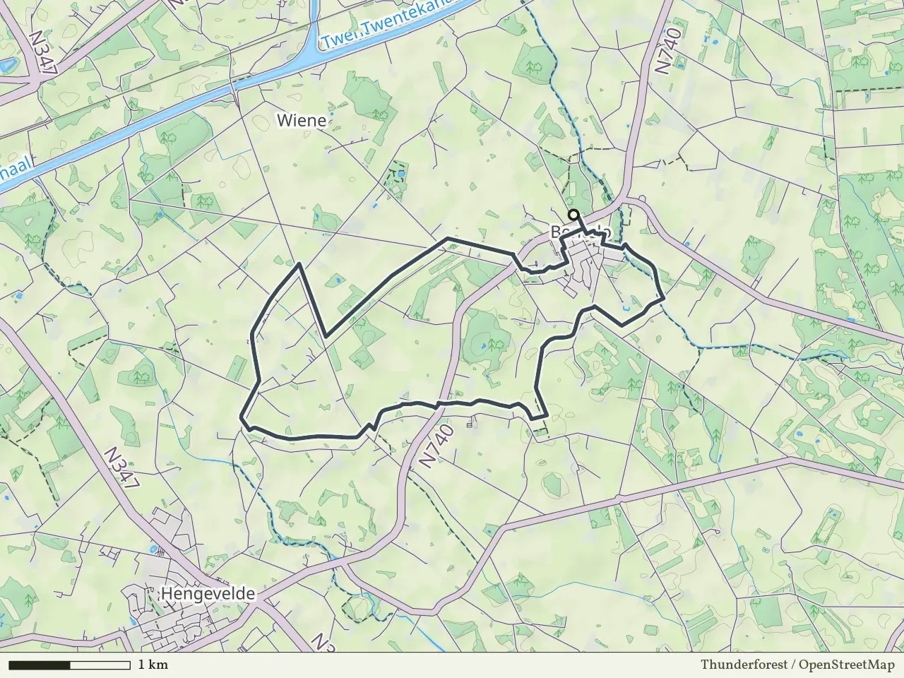 Oranje route vanaf Bentelo, Hof van Twente