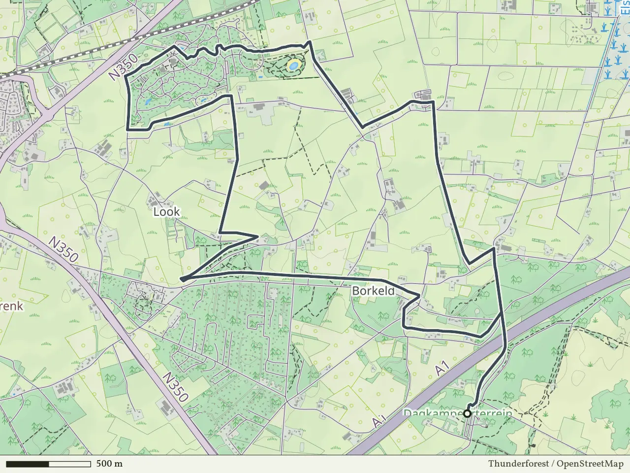 Gele route vanaf Borkeld, Markelo