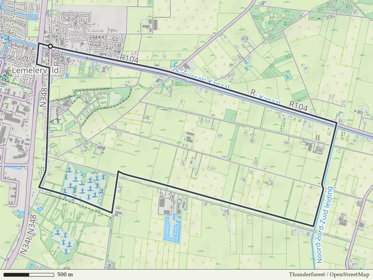 Blauwe route vanaf Lemelerveld, Dalfsen