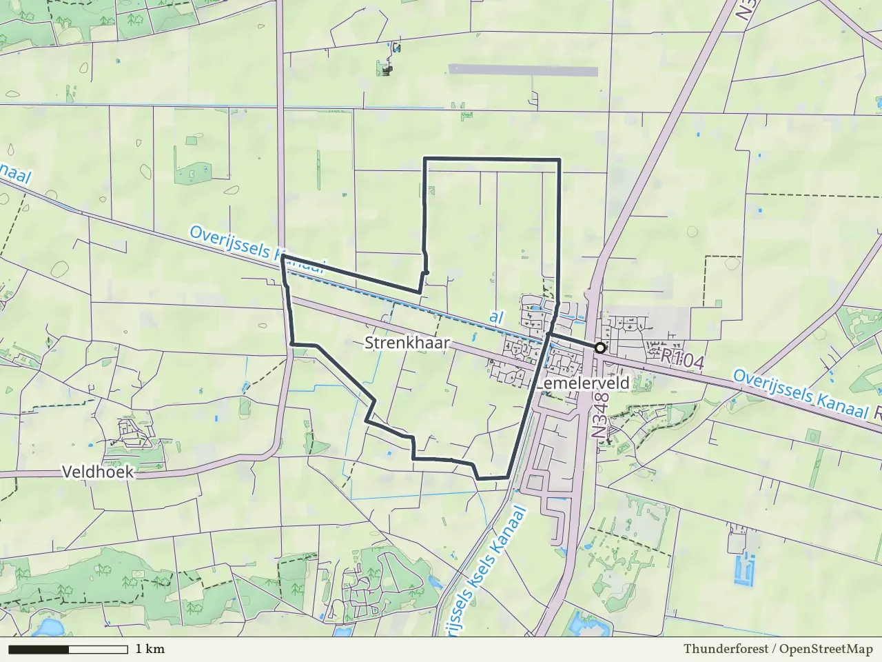 Gele route vanaf Lemelerveld, Dalfsen