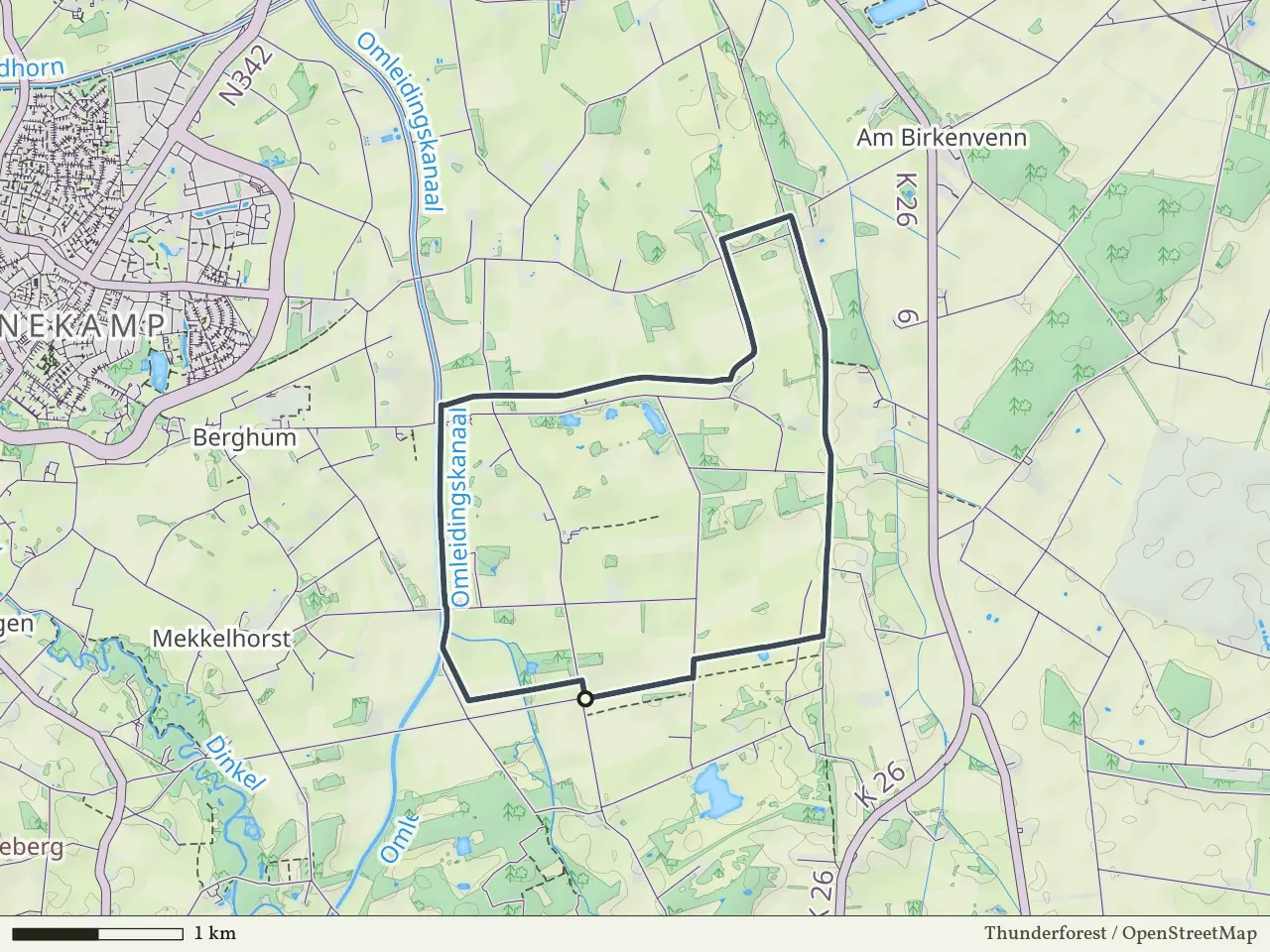 Rode route vanaf Beuningerachterveld, Beuningen