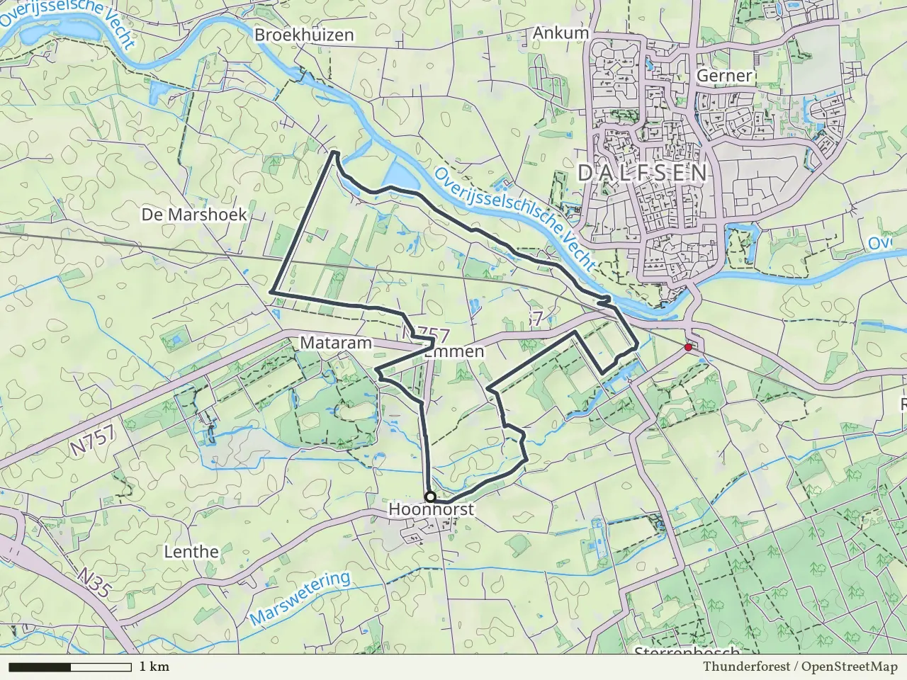 Paarse route vanaf Hoonhorst, Dalfsen