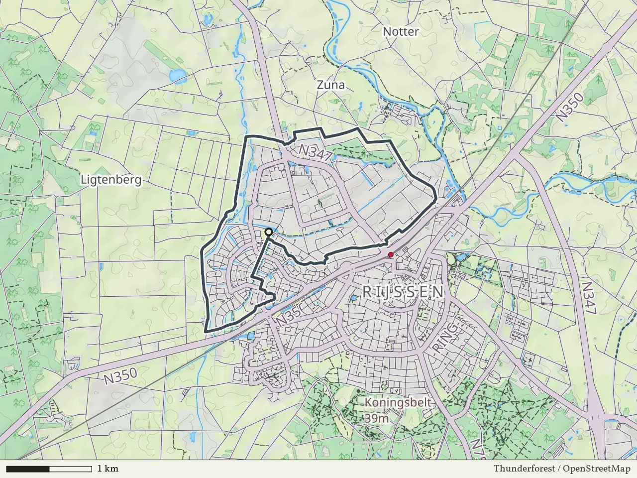 Blauwe route vanaf Veeneslagen, Rijssen