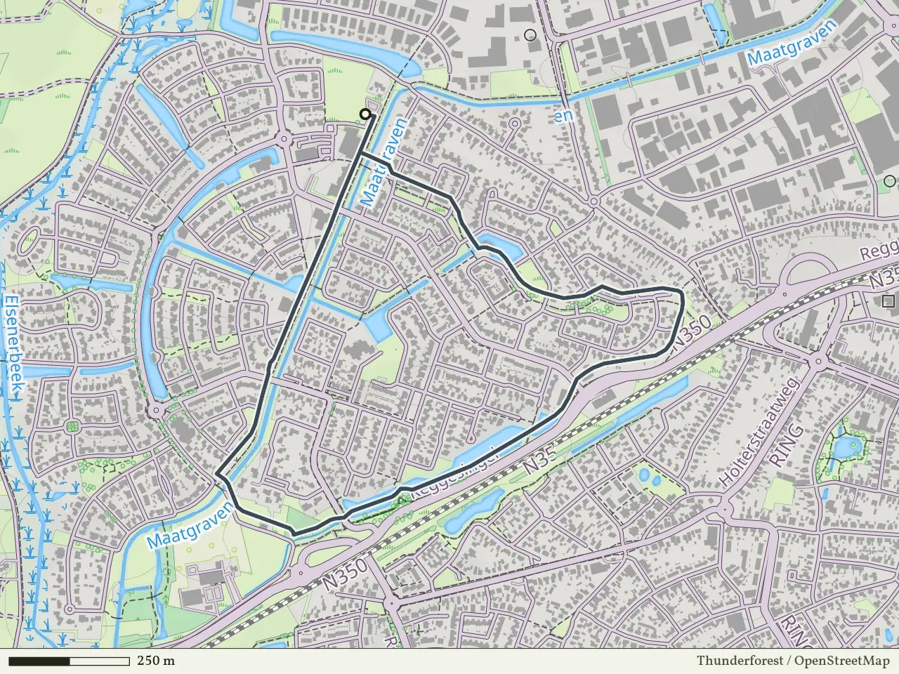 Gele route vanaf Veeneslagen, Rijssen