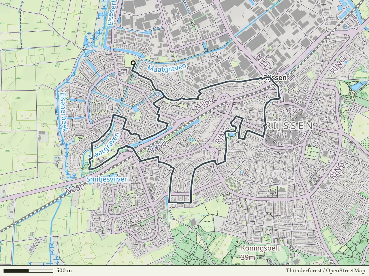 Paarse route vanaf Veeneslagen, Rijssen
