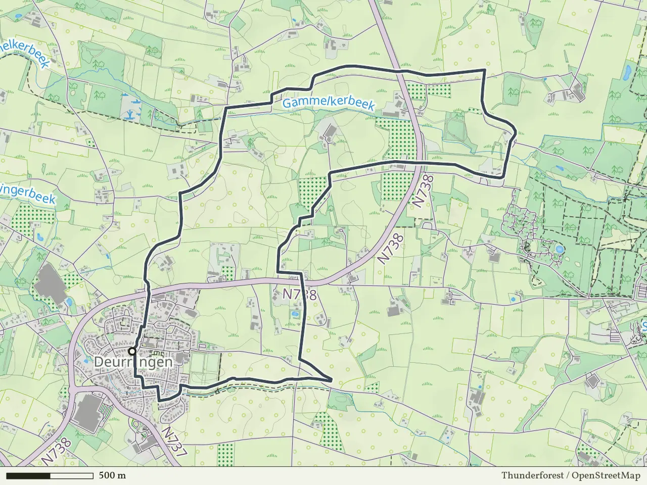 Paarse route vanaf Deurningen, Saasveld