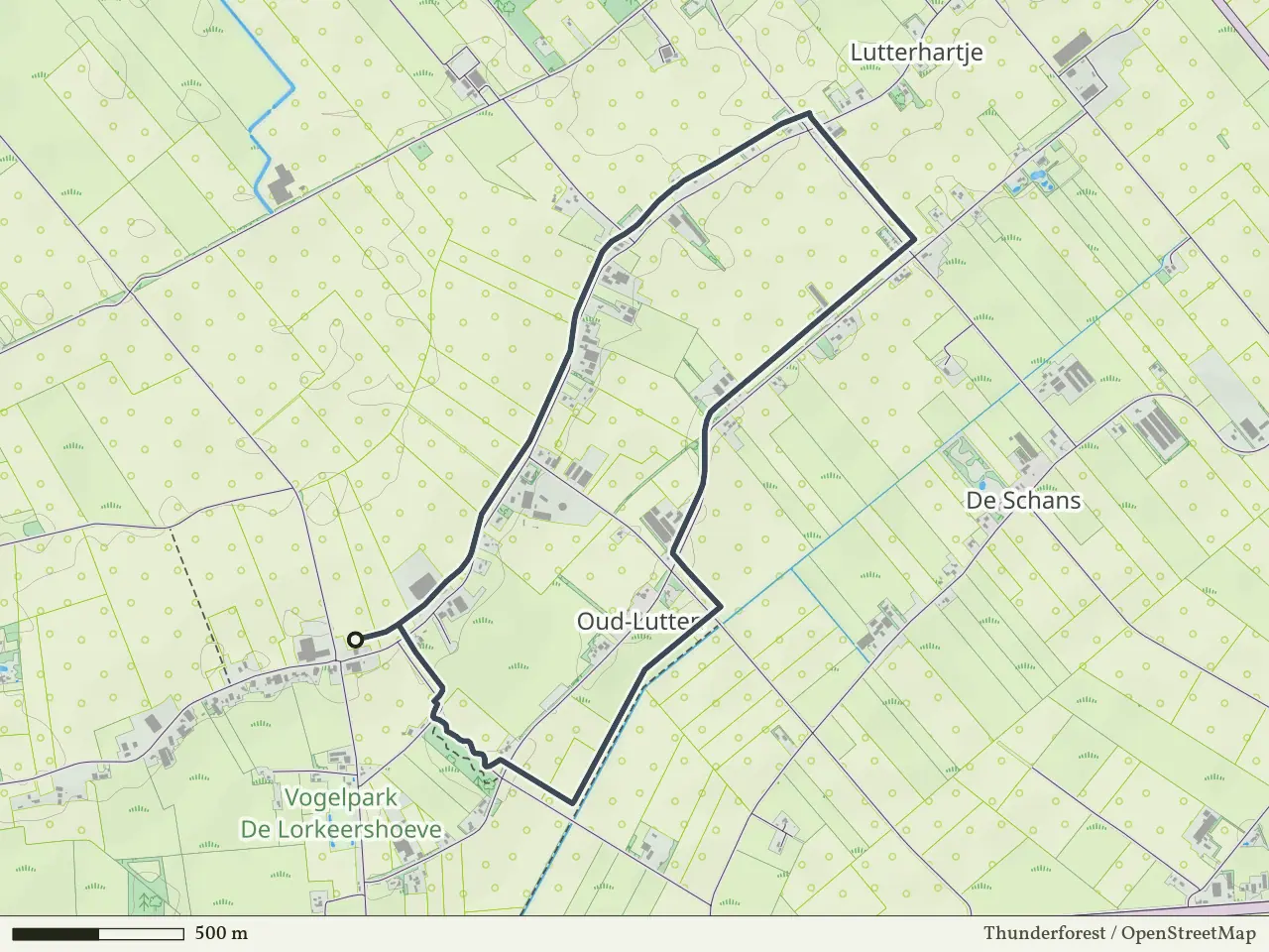 Blauwe route vanaf Oud Lutten, Hardenberg Oost
