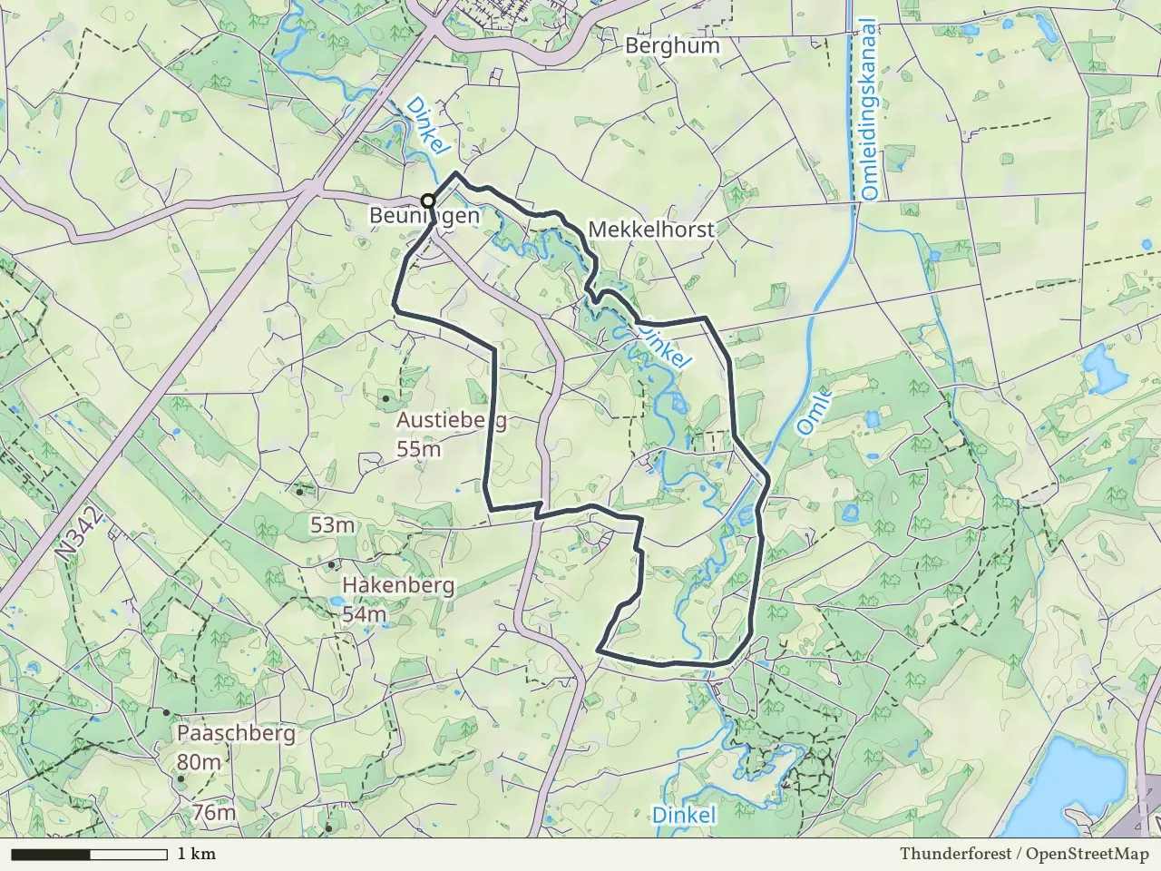 Oranje route vanaf Beuningen, Losser