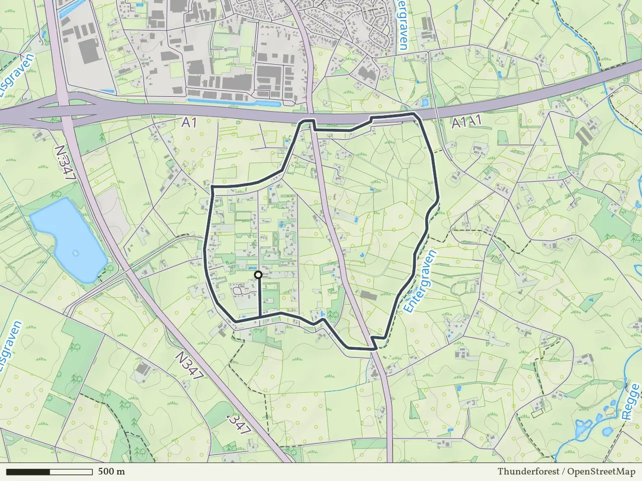 Rode route vanaf Zuiderveld, Enter