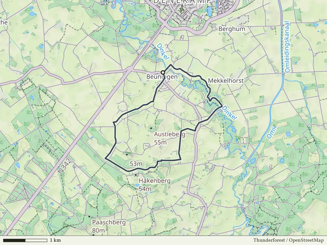 Blauwe route vanaf Beuningen, Losser