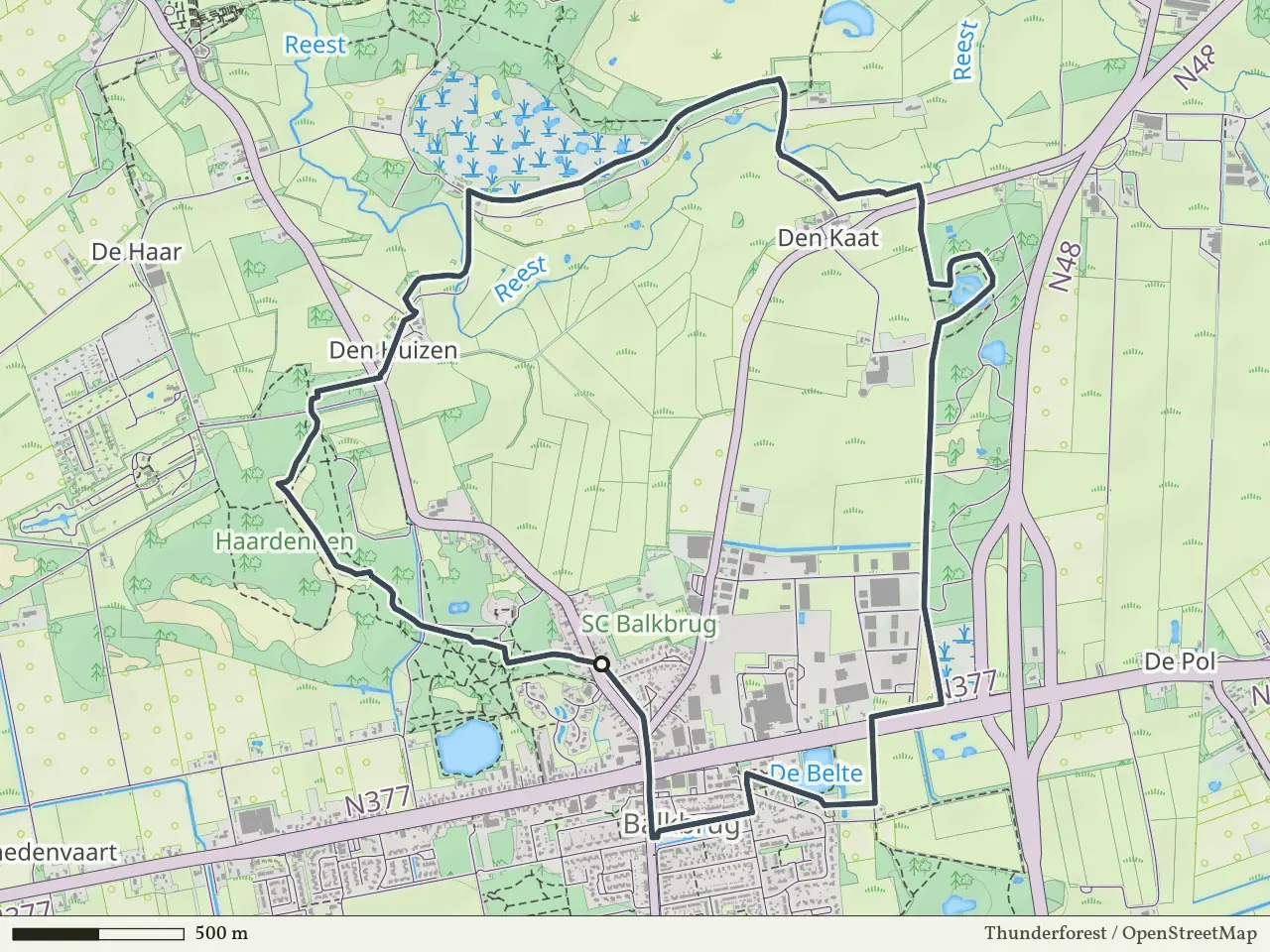 Blauwe route vanaf Balkbrug, Hardenberg West