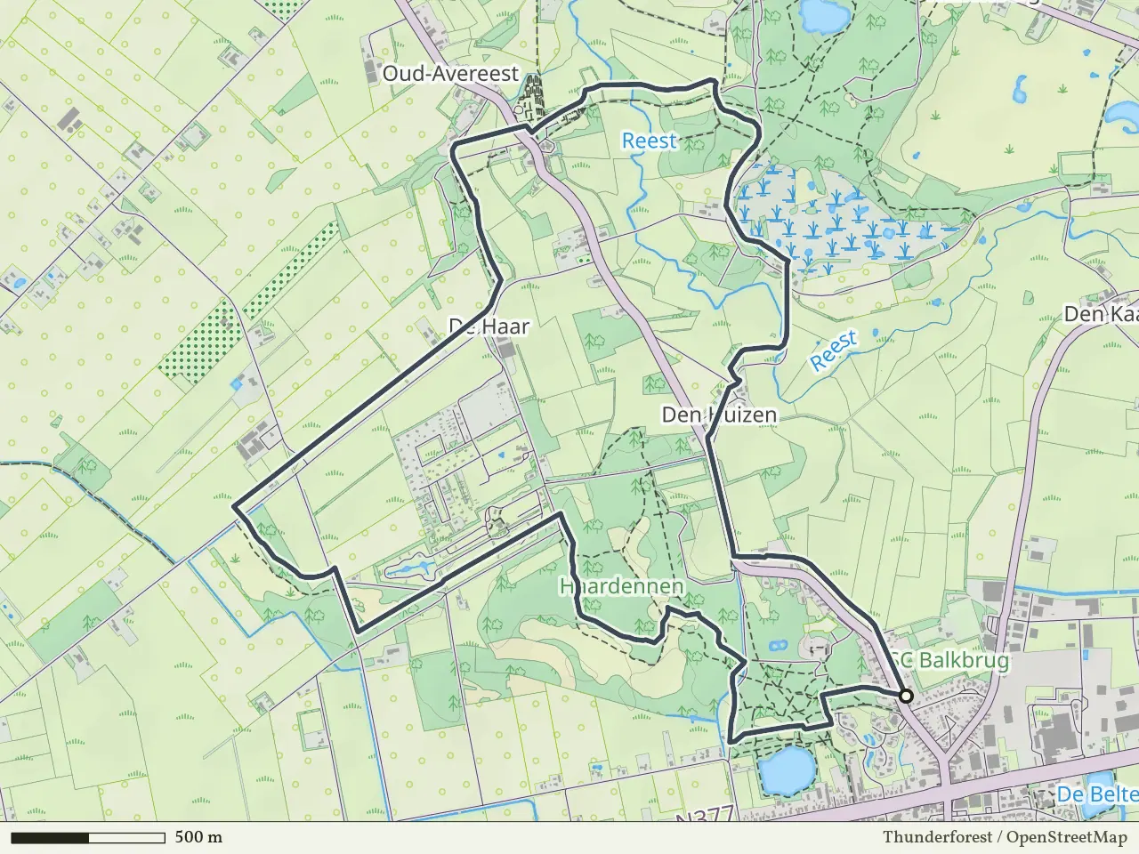 Groene route vanaf Balkbrug, Hardenberg West