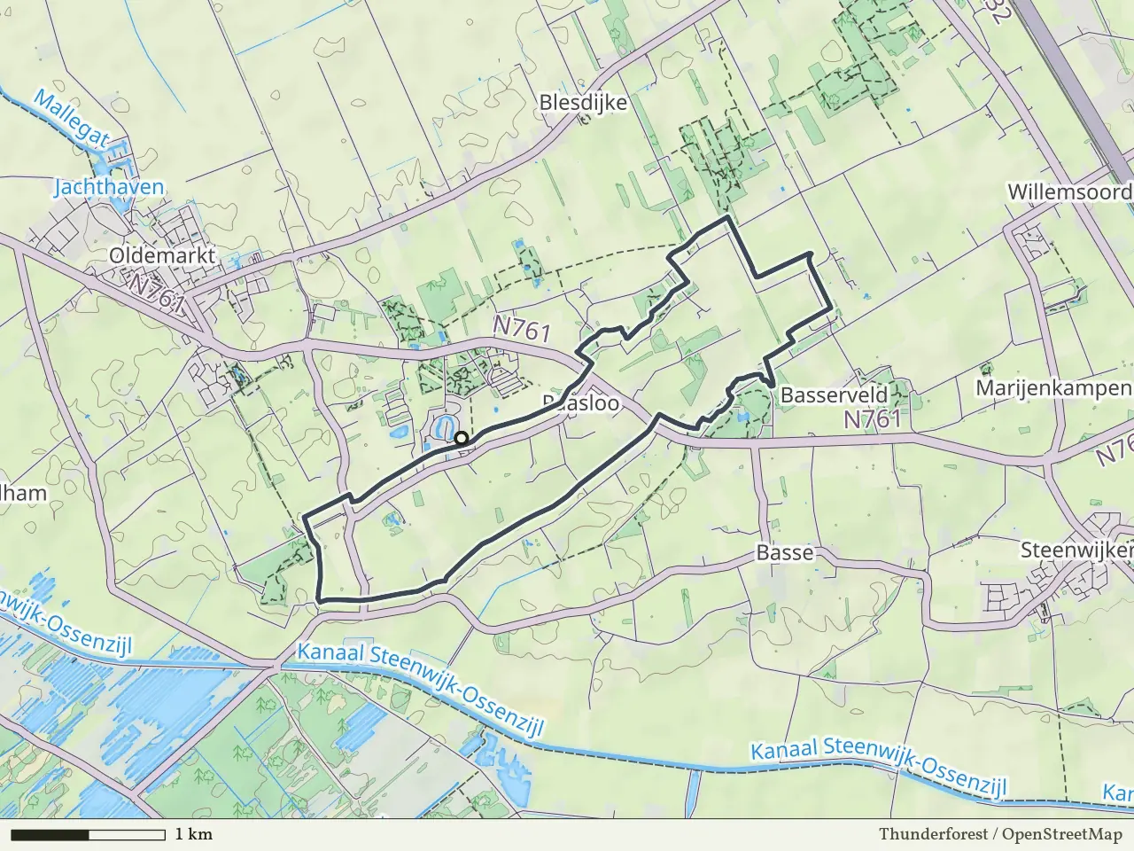 Blauwe route vanaf Paasloo, Weerribben-Wieden
