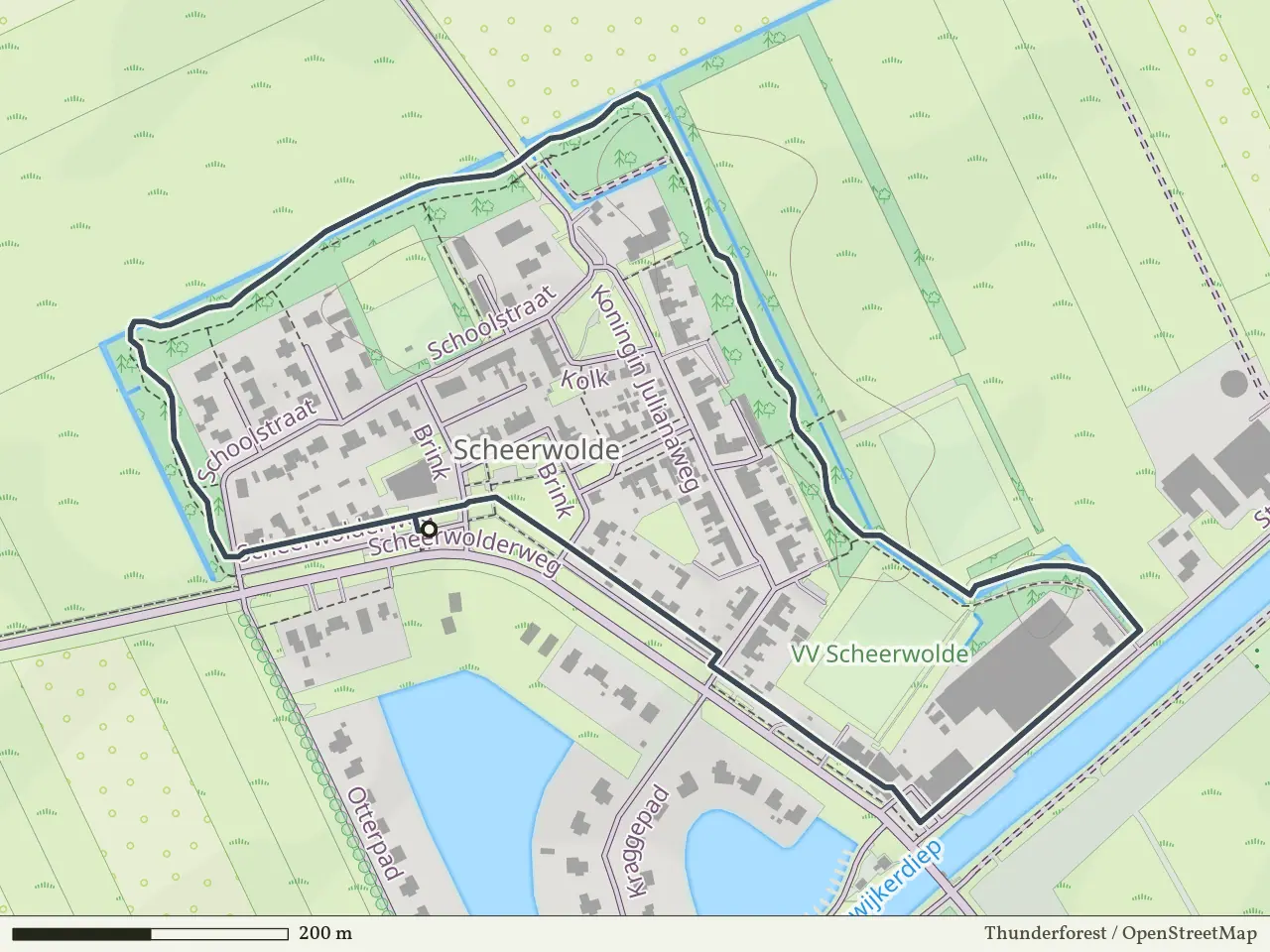 Gele route vanaf Scheerwolde, Weerribben-Wieden