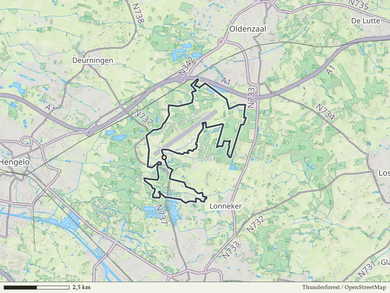 Oranje route vanaf Greftenberghoek, Enschede