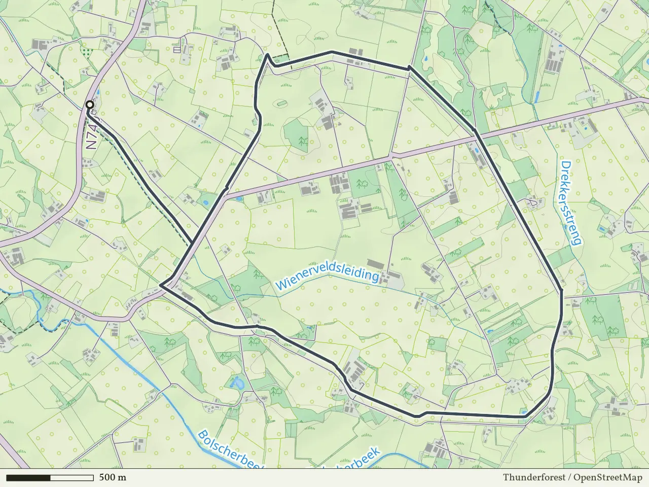 Gele route vanaf Benteleres, Bentelo
