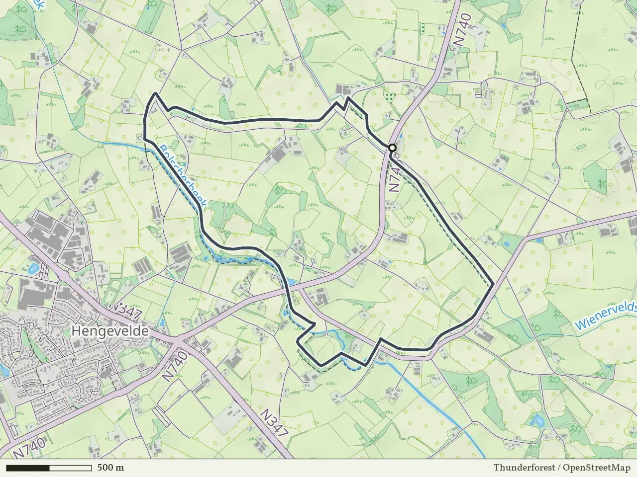 Rode route vanaf Benteleres, Bentelo