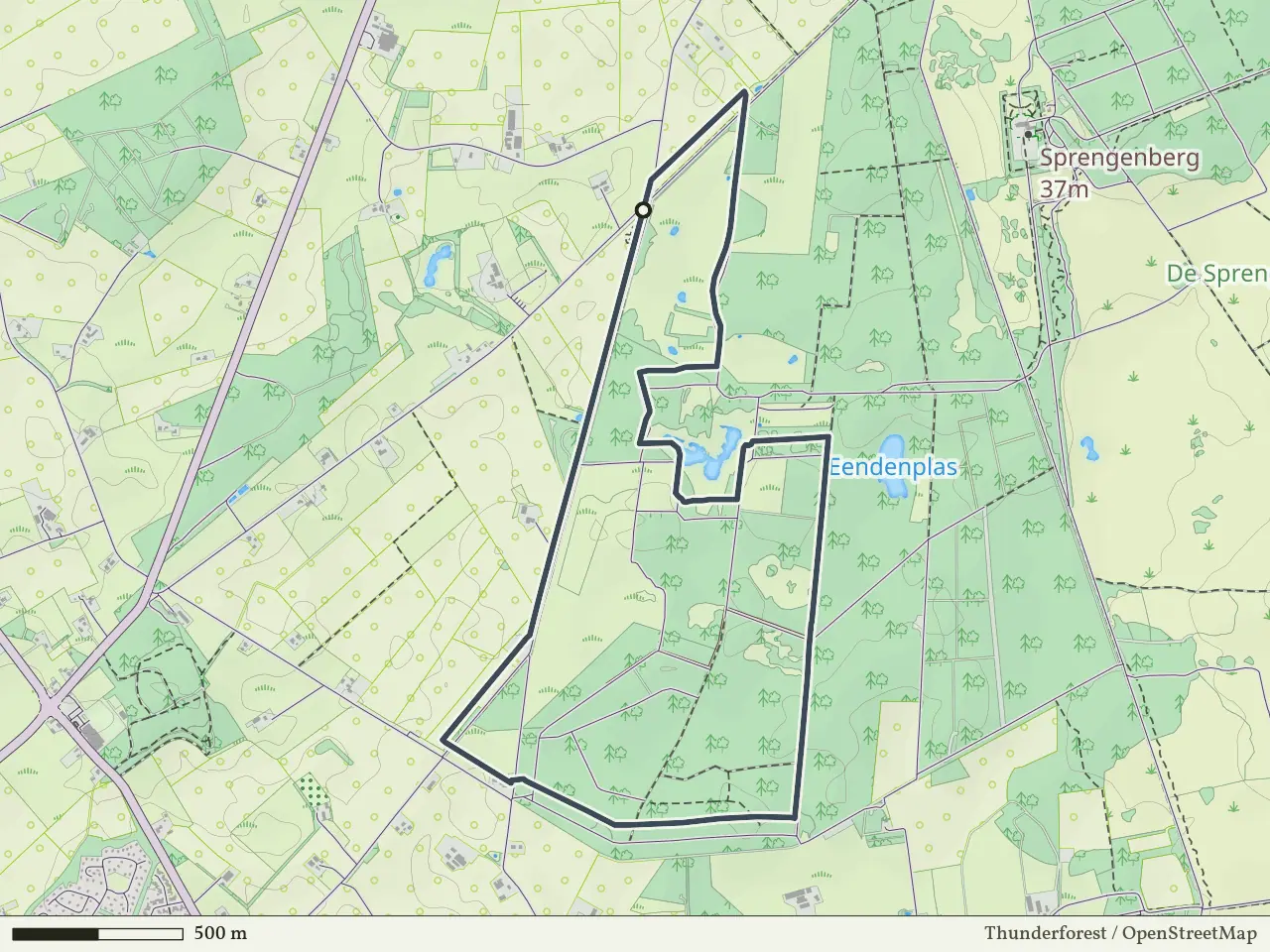 Rode route vanaf Zuidbroek, Hellendoorn