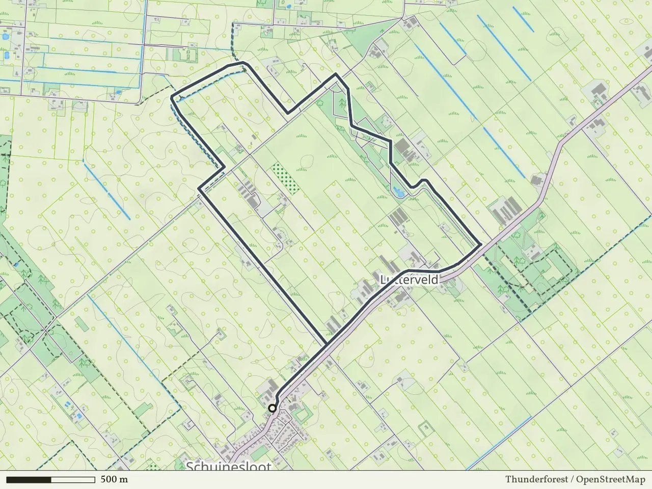Gele route vanaf Schuinesloot, Hardenberg Oost