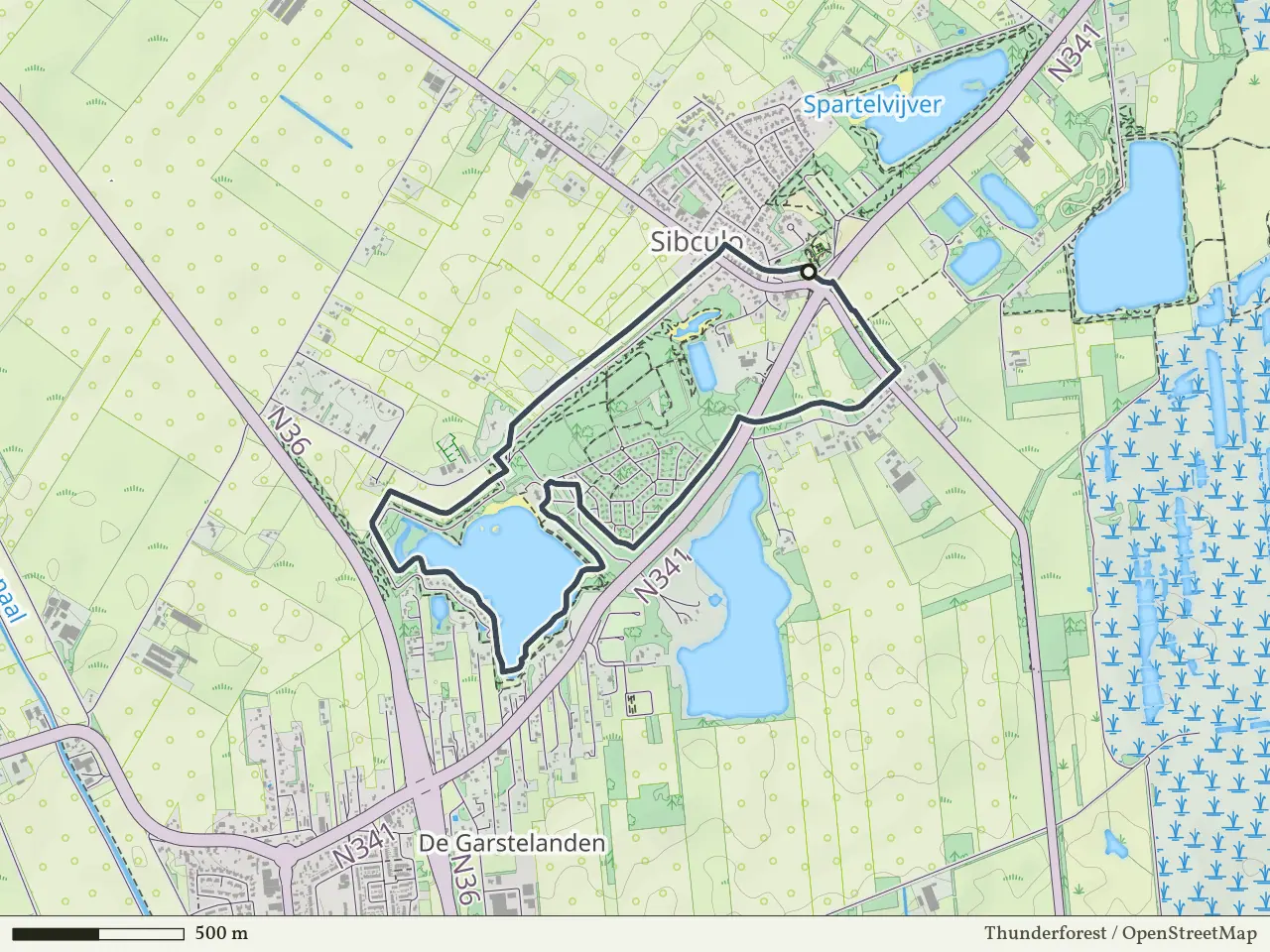 Gele route vanaf Sibculo, Hardenberg Oost