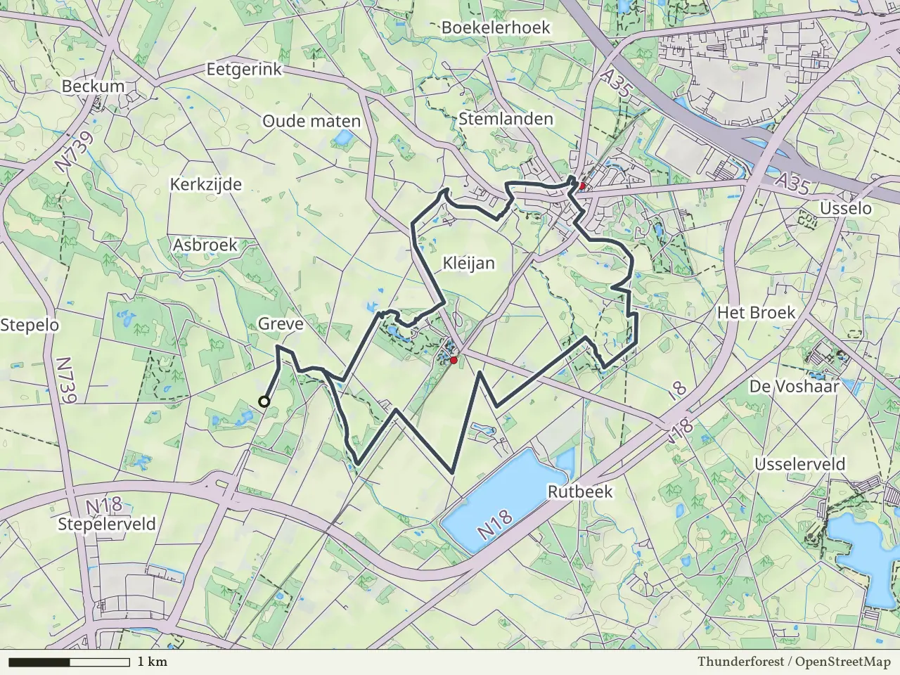 Oranje route vanaf Stepelo, Haaksbergen