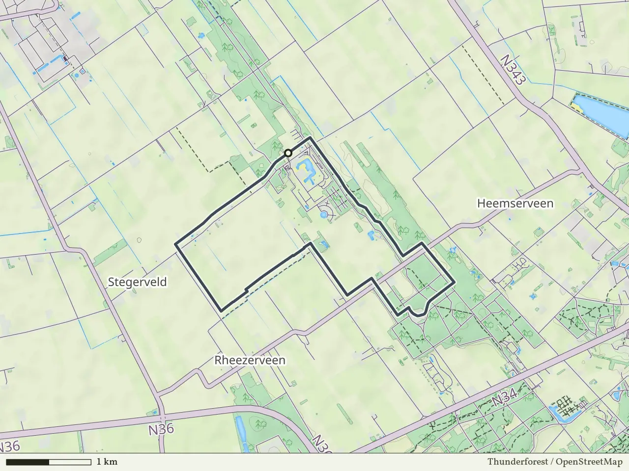Oranje route vanaf Rheezerveen, Hardenberg Oost