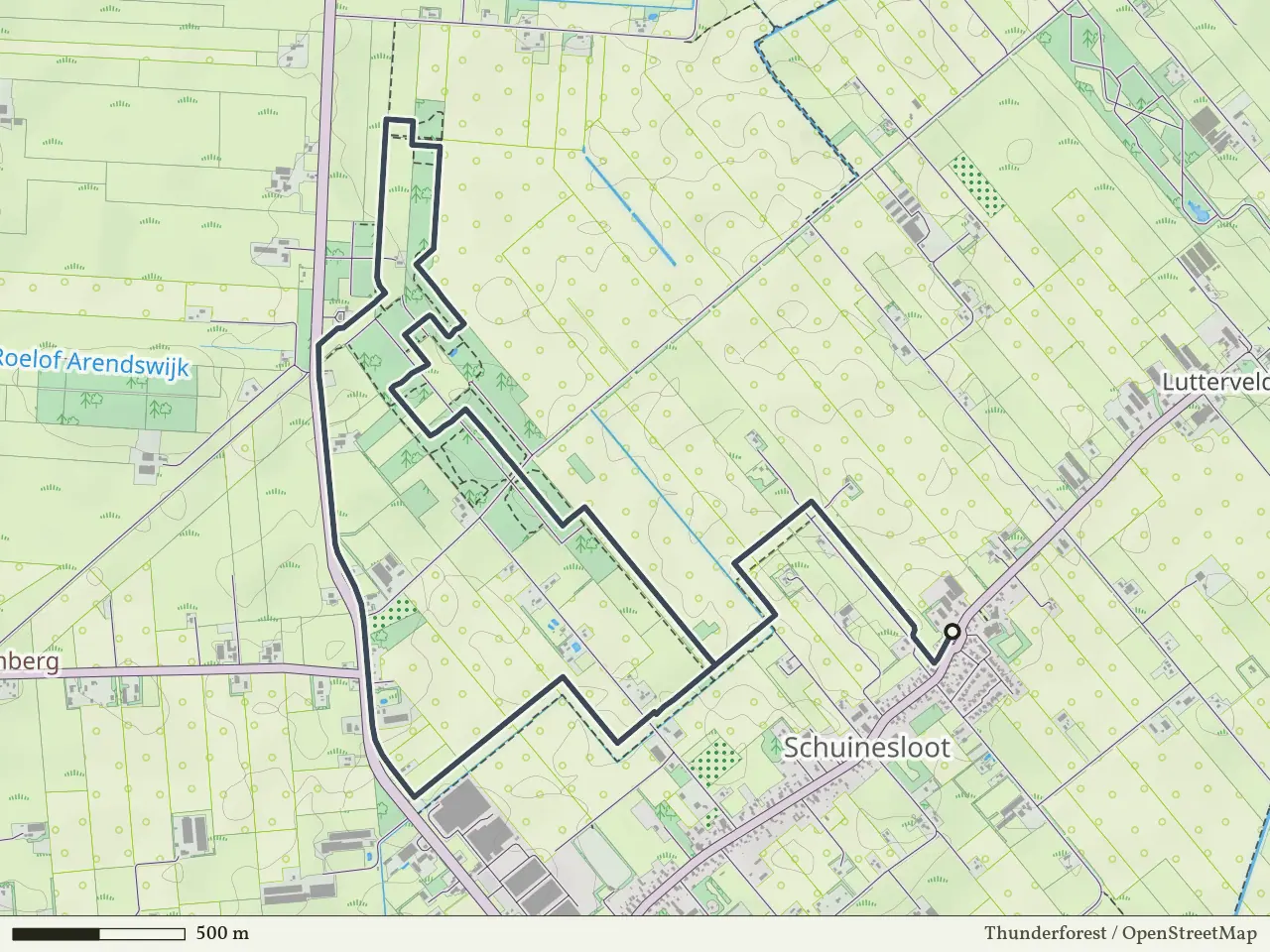 Blauwe route vanaf Schuinesloot, Hardenberg Oost