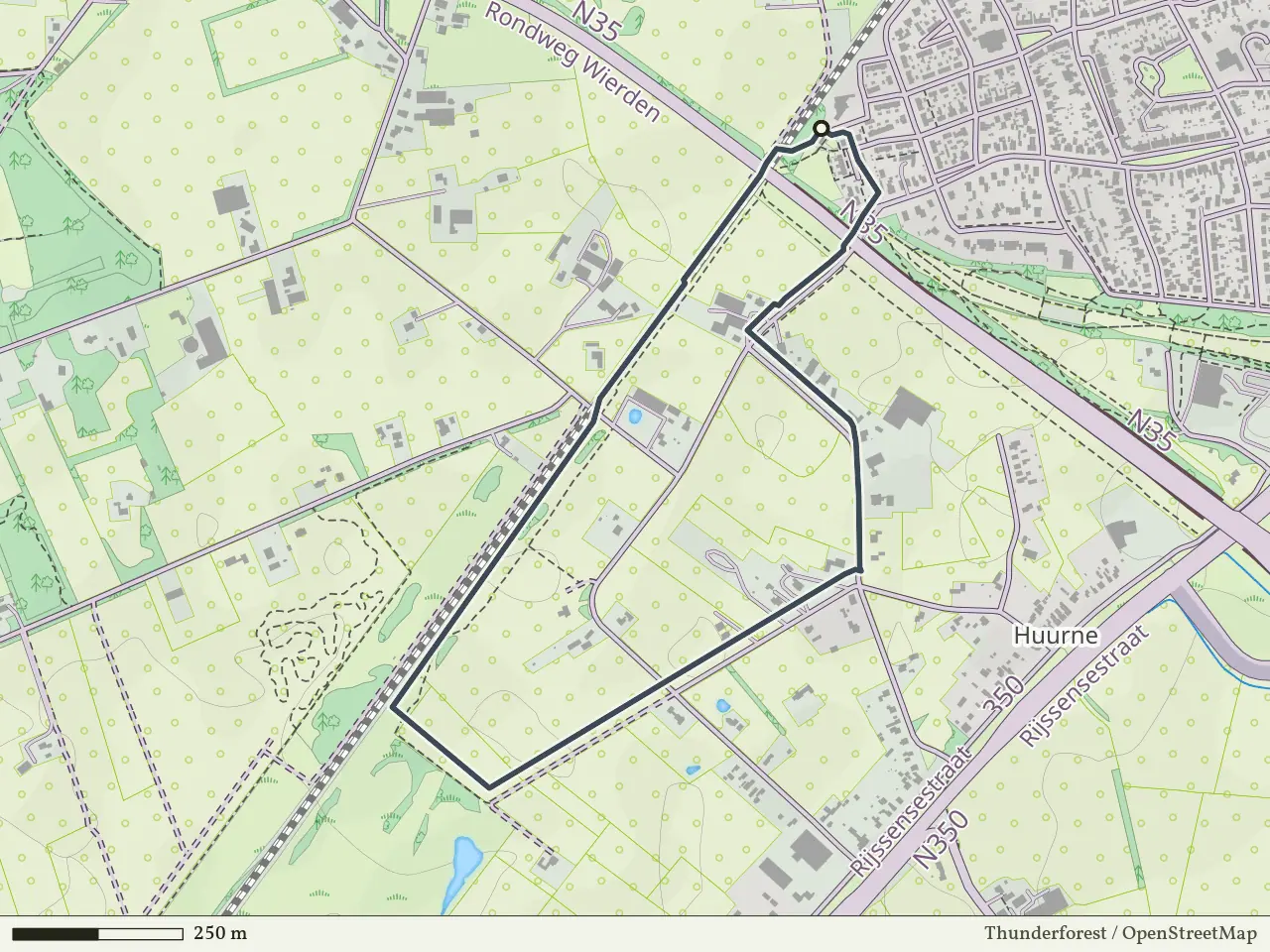 Rode route vanaf Huurne, Wierden