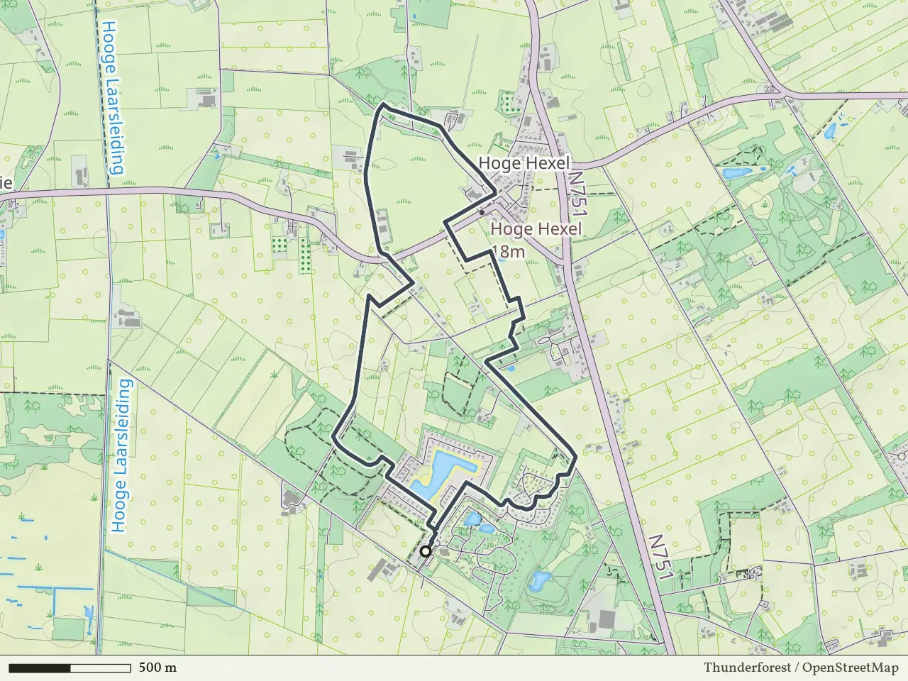 Gele route vanaf Huurnerveld, Hoge Hexel