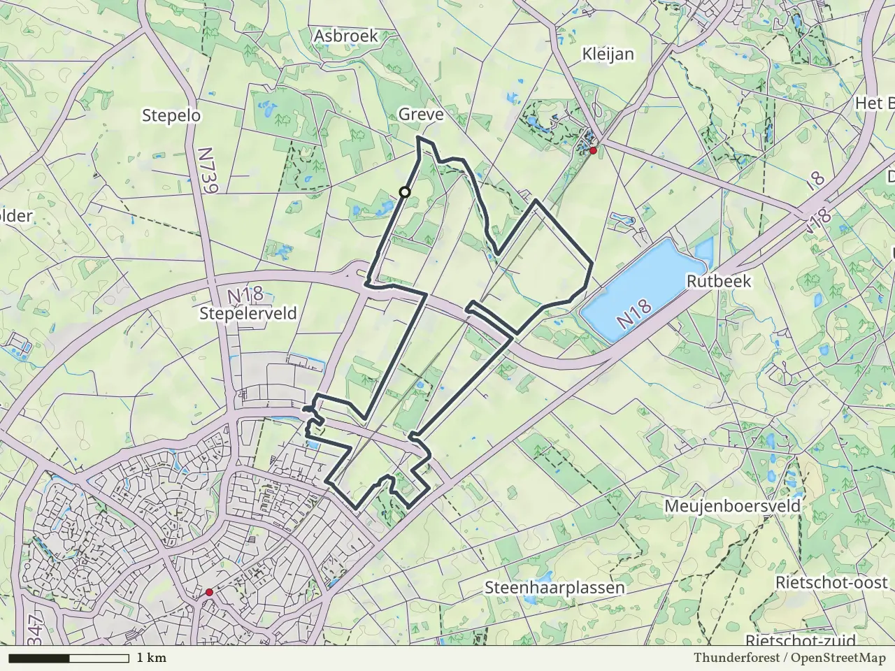Paarse route vanaf Stepelo, Haaksbergen